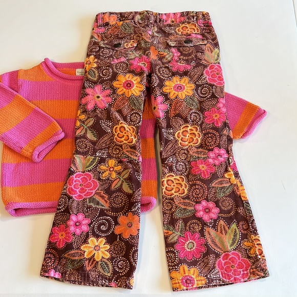 Garnet Hill - girls set, size 4/medium, pink and orange - Picture 7 of 9